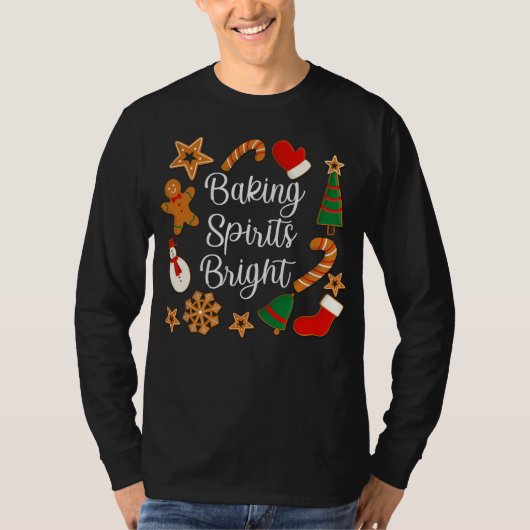 T-shirt Baking Spirits Bright Gingerbread Noël Cookie (Devant)