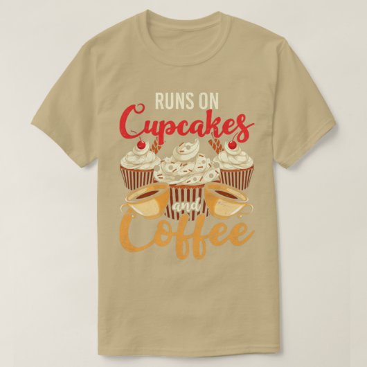 T-shirt Baking Sweets Drôle Foie Café Sprinkles Cupcak (Design devant)