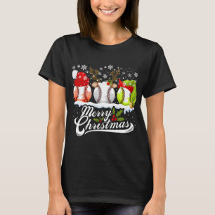 T-shirt Bal de baseball de Noël Santa Hat Elf Reindeer Amu