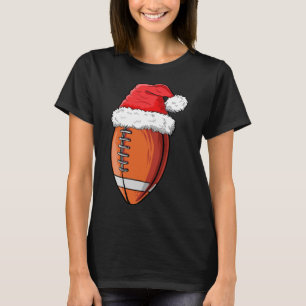 T-shirt Bal de football de Noël Santa Hat Funny Sports Xma