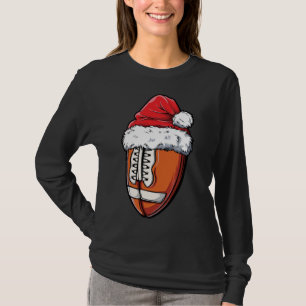 T-shirt Bal de football de Noël Santa Hat Xmas Équipe Spor