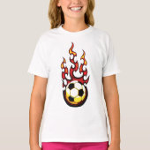 T-shirt Bal De Football En Feu (Devant)