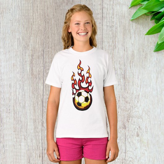 T-shirt Bal De Football En Feu