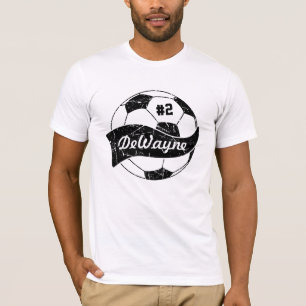 T-shirt Bal de football Nom et numéro personnalisés
