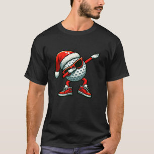 T-shirt Bal de golf Dabbing de Noël avec Santa Hat X