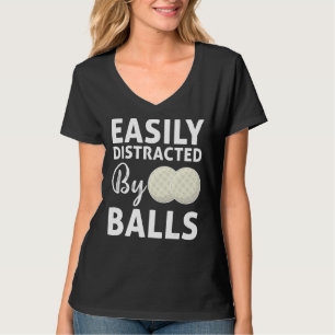 T-shirt Bal De Golf Facilement Distrait Par Balls Humour G