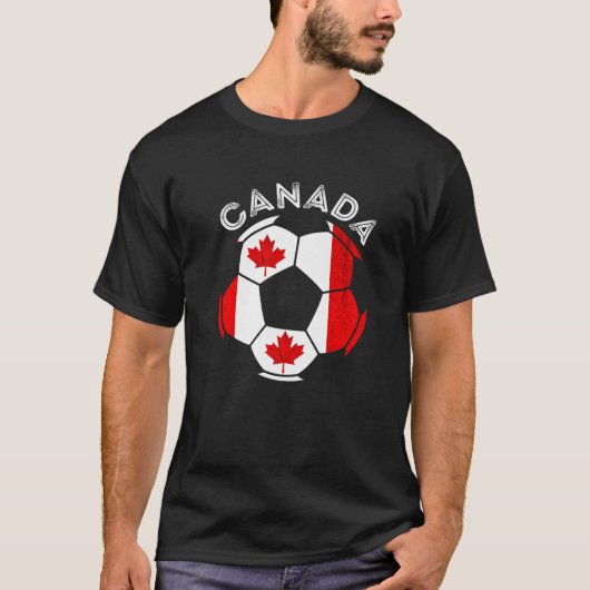T-shirt Bal de soccer canadien Drapeau canadien Canada P c (Devant)