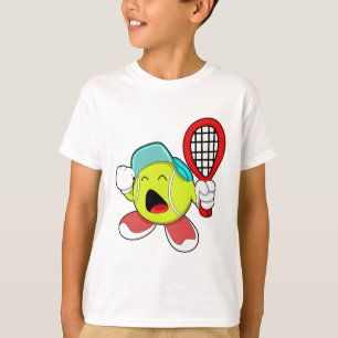 T-shirt Bal de tennis avec raquette de tennis