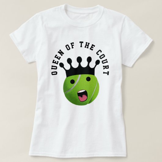 T-shirt Bal de tennis vert de la Reine du Court (Design devant)