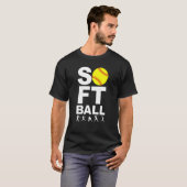 T-shirt Bal Jaune SOFTBALL avec Batterie, Stance de Pitch (Devant entier)