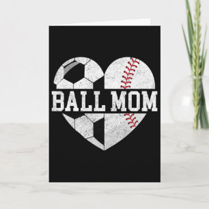 T-Shirt Bal Moeder Hart Grappig Honkbal Voetbal Mo Kaart