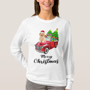 T-shirt Balade de caniche Camion rouge Pyjama de Noël