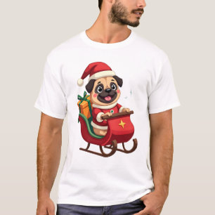T-shirt Balade en traîneau de Pug