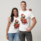 T-shirt Balade en traîneau de Pug (Unisexe)