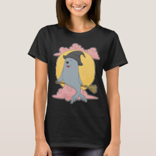 T-shirt Balai de sorcière d'Halloween de phoque