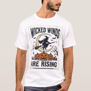 T-shirt Balai de sorcière vintage Halloween Citrouille Lun