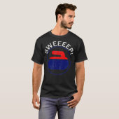 T-shirt Balais Sweep Funny Curling Rock Pierre Balayage (Devant entier)