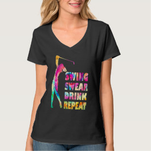 T-shirt Balancier de golf mignon Jurer Boire Répéter Amour