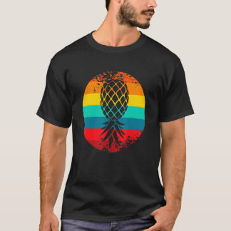 T-shirt Balançoires à l'envers vers le bas Ananas Retro Su
