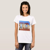 T-shirt Balcon À L'Extérieur Fleurs Table Tranquillité Bor (Devant entier)