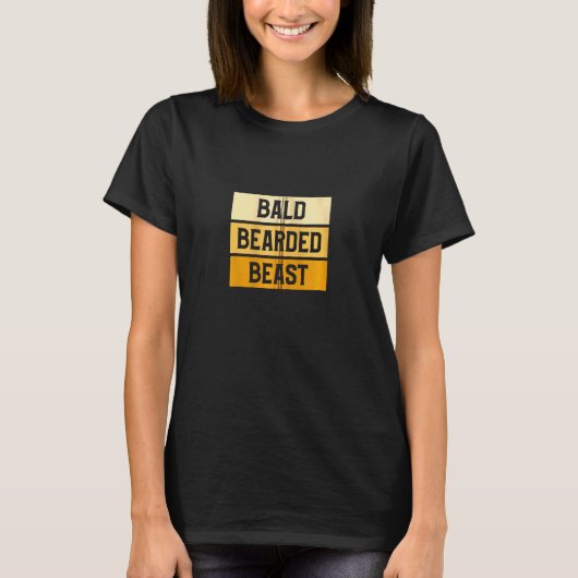 T-shirt Bald Beared Beast Funny Bald Beards Grossissant Gu (Devant)