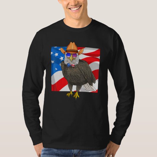 T-shirt Bald Eagle 4 juillet drapeau patriotique américain (Devant)