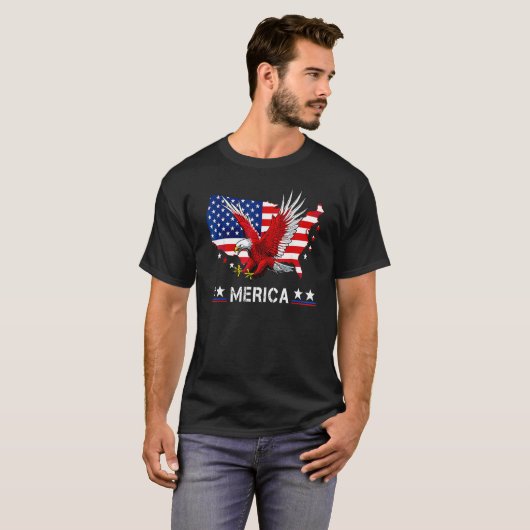 T-shirt Bald Eagle Americaw American Flag Usa Patriotique  (Devant entier)