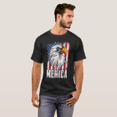 T-shirt Bald Eagle 'Amérique Retro Américain Drapeau Patri (Devant entier)
