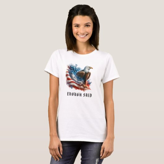 T-shirt *~* Bald EAGLE AP16 American Flag USA Détails (Devant entier)