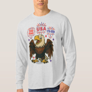 T-shirt Bald Eagle avec Fireworks - USA 250 ans 1776-2026