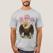 T-shirt Bald Eagle avec Fireworks - USA 250 ans 1776-2026 (Devant)