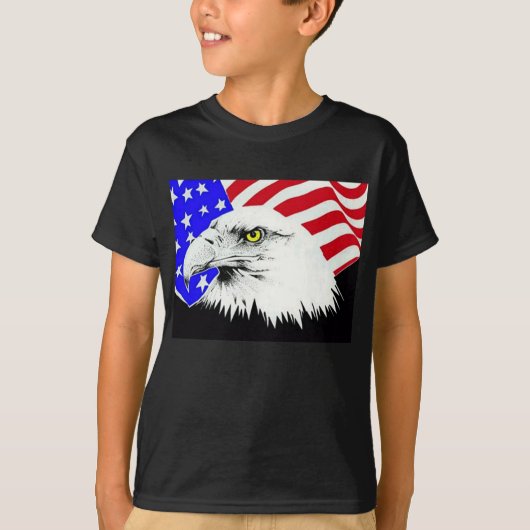 T-shirt Bald Eagle et drapeau américain (Devant)