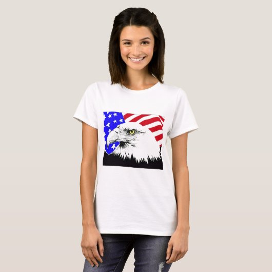 T-shirt Bald Eagle et drapeau américain (Devant entier)