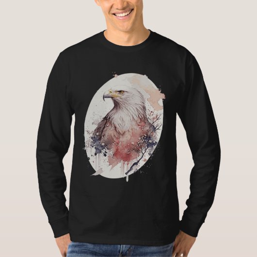 T-shirt Bald Eagle Japanese Cherry Blossom Sakura Wildlife (Devant)