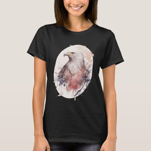 T-shirt Bald Eagle Japonais Cerise Blossom Sakura Faune (Devant)