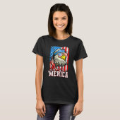 T-shirt Bald Eagle Mullet Merica American Flag  4th Of Jul (Devant entier)