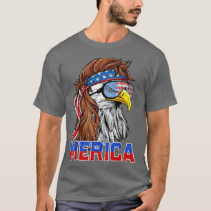 T-shirt Bald Eagle Mullet Merica drapeau américain Patriot