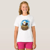 T-shirt Bald Eagle Nest mignonne Faune Nature Nom du camp  (Devant entier)