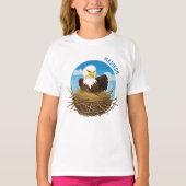 T-shirt Bald Eagle Nest mignonne Faune Nature Nom du camp  (Devant)