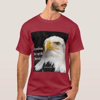 T-shirt Bald eagle profile head on black background. T-Shi