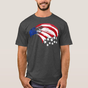 T-shirt Bald Eagle Us Drapeau Couleurs Patriotique 4 juill