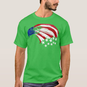 T-shirt Bald Eagle US Drapeau Couleurs Patriotique 4 juill