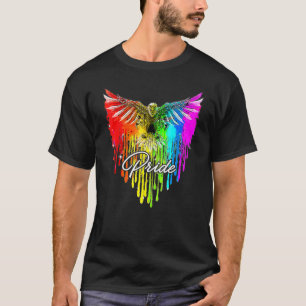 T-shirt Bald Eagle Usa Lgbt Rainbow Flag Shirt Gay Et Les