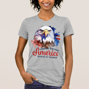 T-shirt Bald Eagle-USA-Terre de la maison libre des braves