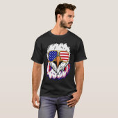 T-shirt Bald Eagle with Mullet 4th of July American Flag (Devant entier)