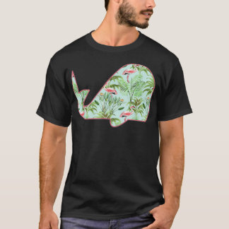 T-shirt Baleine Amusante Remplie De Flamants roses Tropica