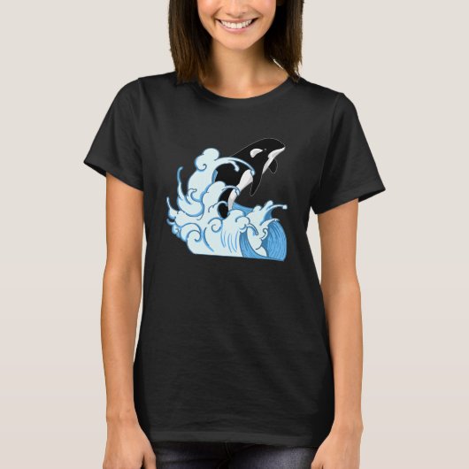 T-shirt Baleine Animal Océan Tueur Baleine Vagues Orca (Devant)