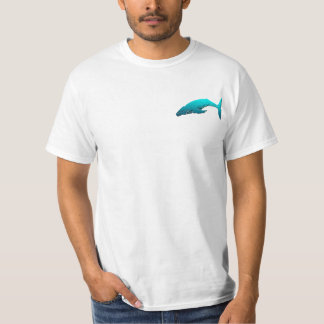 T-shirt Baleine arrière de bosse - bleu
