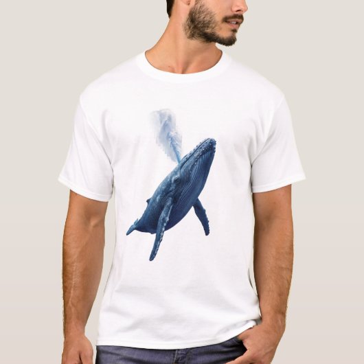 T-Shirt Baleine Bleue de Rêve (Devant)