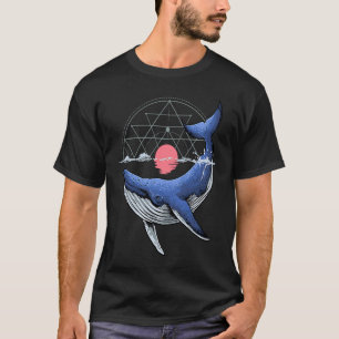 T-shirt Baleine bleue géométrie sacrée conservation des an